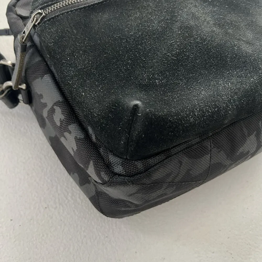 Tumi Dalston Amhurst Black Camo Crossbody Suede Nylon Messenger Bag 61005DCM